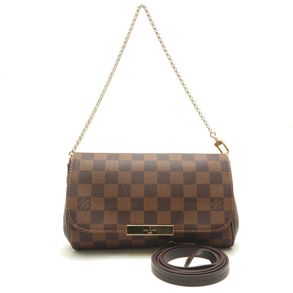 Louis Vuitton Damier Favorite PM Ebene 2WAY Bag Diagonal Brown